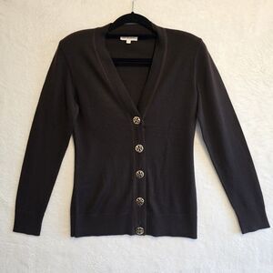 Tory Burch Women's Black 100% Wool Cardigan Sweater Sz S
